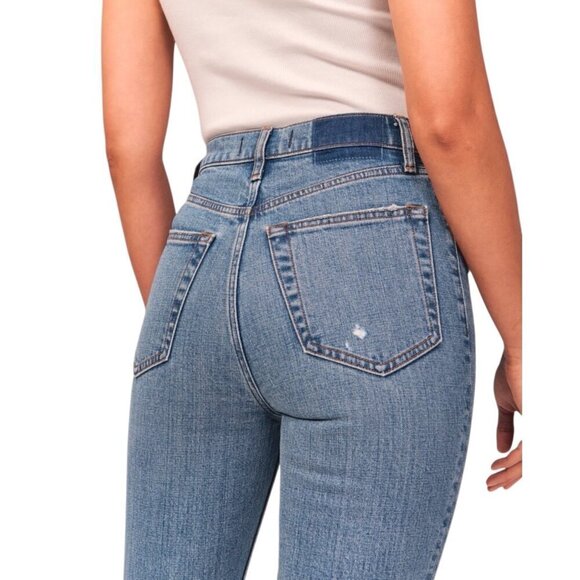 Abercrombie 8 (29) 90s Slim Straight Ultra High Rise Women’s Jeans Distressed - Picture 12 of 12